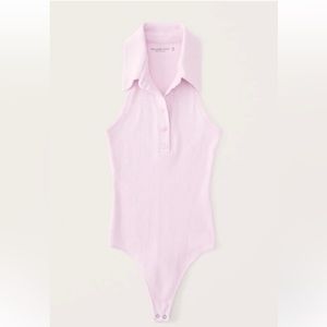 Abercrombie and fitch ribbed polo thong bodysuit PINK*